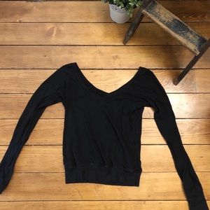**VINTAGE** juicy couture black off the shoulder deep v-neck top size s